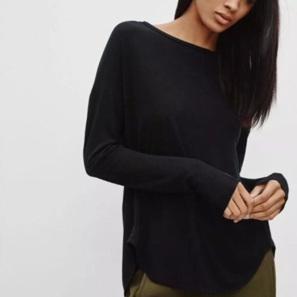 Aritzia Wilfred La Riverie Kite Open Back Long Sleeve | Gray | Size XS - Picture 8 of 10